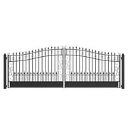 ALEKO Steel Dual Swing Black Driveway Gate 18 x 6 ft Venice Style