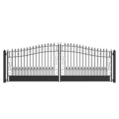 ALEKO Steel Dual Swing Black Driveway Gate 18 x 6 ft Venice Style
