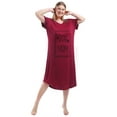 thumbnail image 3 of FEREMO 2 Pack Plus Size Nightgowns for Women Short Sleeve Printed Sleepwear Long Comfy Sleep Gown, 3 of 4