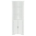 thumbnail image 5 of RiverRidge Somerset Tall Corner Bathroom Linen Cabinet Laundry Storage Organizer - White, 5 of 11
