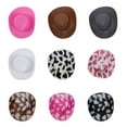 thumbnail image 3 of 20 PCS Small Dolls Birthday Cake Topper Western Decor Doll Hats Bachelorette Party Dollhouse Decoration Mini Cowboy Hats COWPRINT D X 20 PCS, 3 of 8