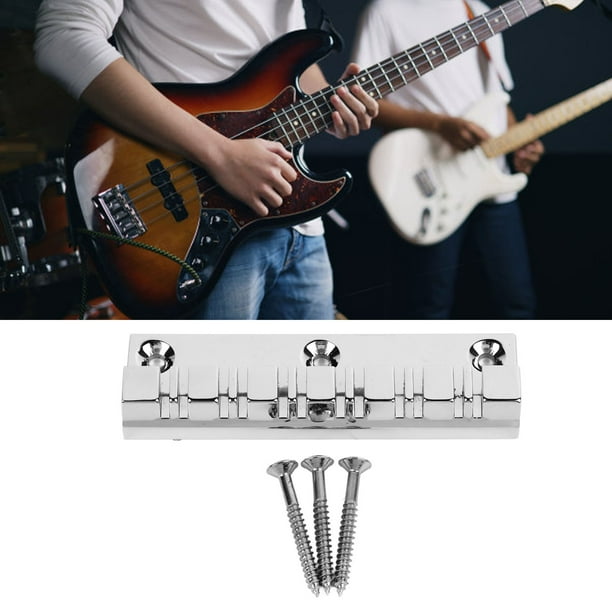 Electric Guitar Saddle Tailpiece, Reduce Distortion Metal Saddle Bridge