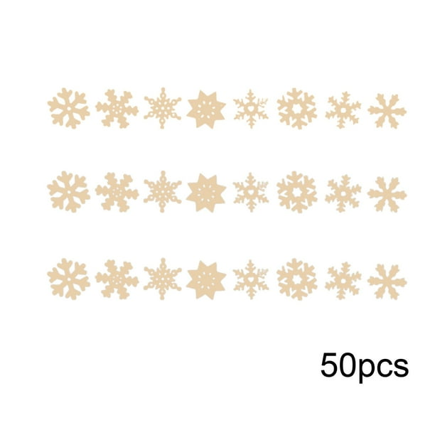 pstuiky 50 Copos de Nieve Blancos Decorativos para Árbol de Navidad, Copos de Nieve de Plástico con Brillantina, Varios Diseños, Aptos para Coronas de Árbol, Interiores y Exteriores.