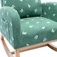 thumbnail image 7 of Boucle Upholstered Rocking Chair For Nursery, Mid Century Style With Side Pocket, High Back Living Room, Bedroom, ' , Solid Wood Frame, Foam Padding, Simple Installation Steps Armchair Robust Filled, 7 of 7