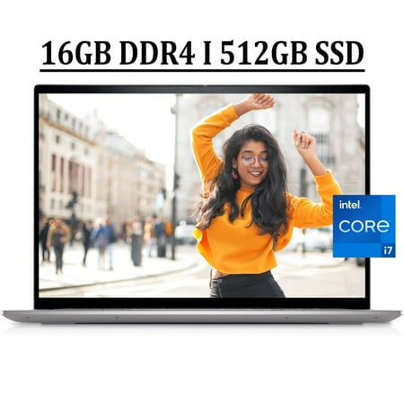 Dell Inspiron 16 5000 5620 Business Laptop 16" FHD+ WVA Anti-Glare Display 12th Gen Intel 10-Core i7-1255U Processor 16GB DDR4 512GB SSD Backlit Keyboard Fingerprint Reader MaxxAudioPro Win11 Silver