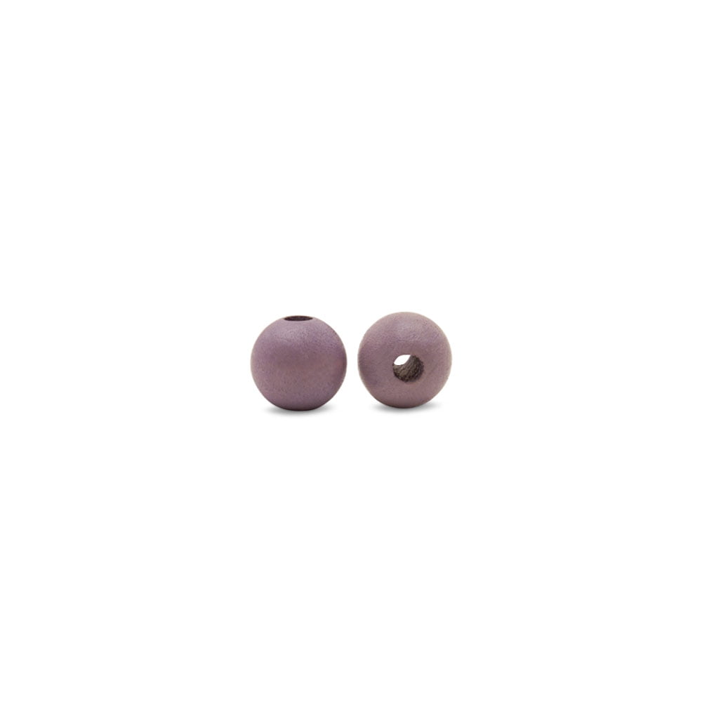 Purple Wooden Beads Round, 1/2", 3mm Hole, Pack of 100 Small Colored Beads for Crafts, Jewelry, Garlands, Spacers, and Macrame, by Woodpeckers