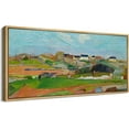 thumbnail image 4 of IDEA4WALL Extra Large Framed Canvas Print Wall Art Village on the Hill Vibrant Landscape Nature Scenery Antique Retro Fine Art Countryside Decorative for Home Decoration - 60"x30", 4 of 5