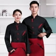thumbnail image 3 of Unisex Short Long Sleeve Chef Jacket Coat Hotel Kitchen Service Uniform Workwear, 3 of 9