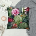 thumbnail image 2 of COMIO  Rectangle Pillowcase Watercolor Green Cactus Flowers Twigs Feathers Arrows,Standard Throw Cushion Cover for Bed Couch Sofa Office Decor, 2 of 5