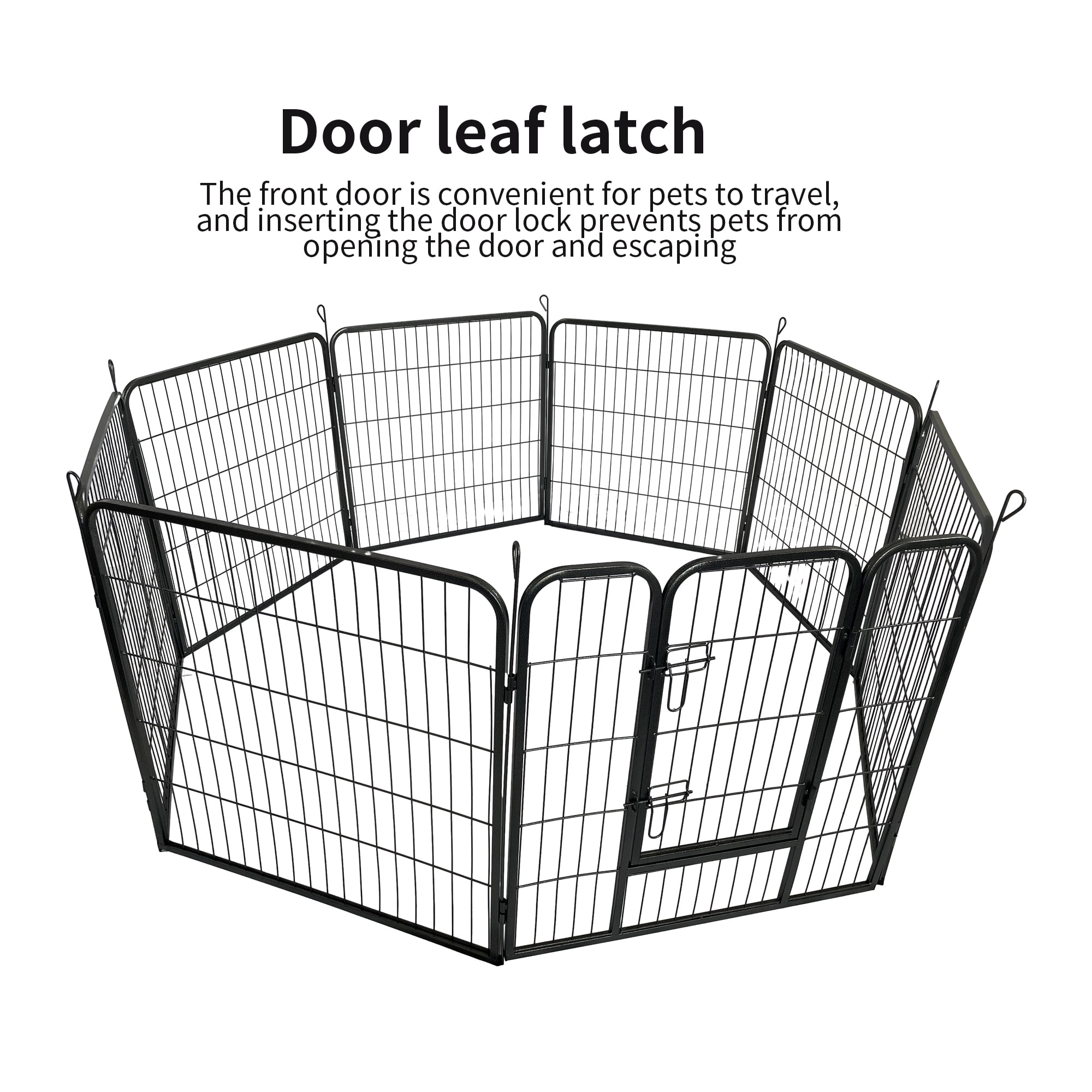 Pefilos 31" Dog Playpen for Outdoor, 8 Panels Puppy Pen Dog Fence Exercise Pen with Doors, Black M Pefilos 31" Dog Playpen for Outdoor, 8 Panels Puppy Pen Dog Fence Exercise Pen with Doors, Black M