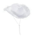 thumbnail image 1 of Springcmy Cowboy Hats with Feathers for Women Men Fluffy Cowgirl Hat Felt Wide Brim Western Party Halloween Dress Up Hat, 1 of 7