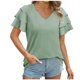 thumbnail image 2 of Fiudx Camisas para Mujer Blusas y Camisas de Manga Corta con Cuello En V para Mujer, Informales, a La Moda, Primavera y Verano, 2 of 7