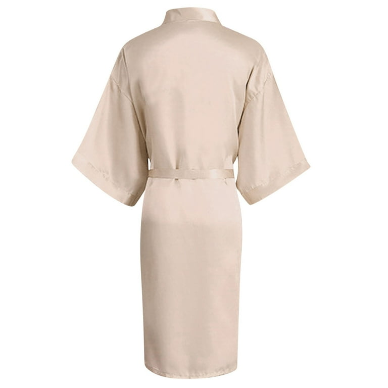 DuoJiaJ Women's Satin Kimono Bridal Dressing Gown Bridal Bathrobe Women's  Satin Kimono Bridal Silk V Neck Kimono With Belt Cotton Nightwear For Women Rose  Gold - Walmart.com