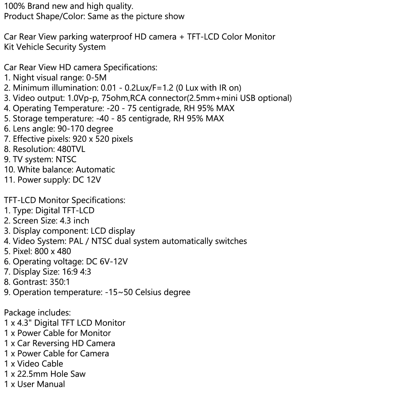 4.3 tft lcd monitor manual brands