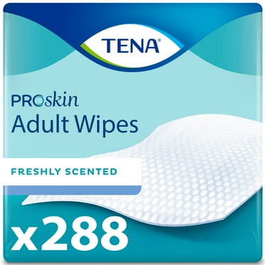 Tena ProSkin Ultra Adult Wipes for Incontinence, 6 Pack of 48, 288 Count
