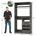 thumbnail image 6 of iSunirm 72" Closet System 2-Piece Set, Walk-in Closet System with 6 Drawers & 4 Hanging Rods, Heavy Duty Wardrobe Closet with Open Storage Shelves, for Bedroom/Closet, 72"L x 16"W x 80"H, Black Oak, 6 of 9