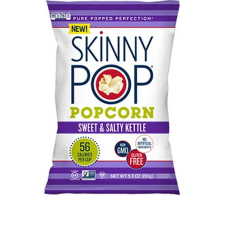Skinny Pop Sweet and Salty Kettle Popcorn, 5.3 oz, (Pack of