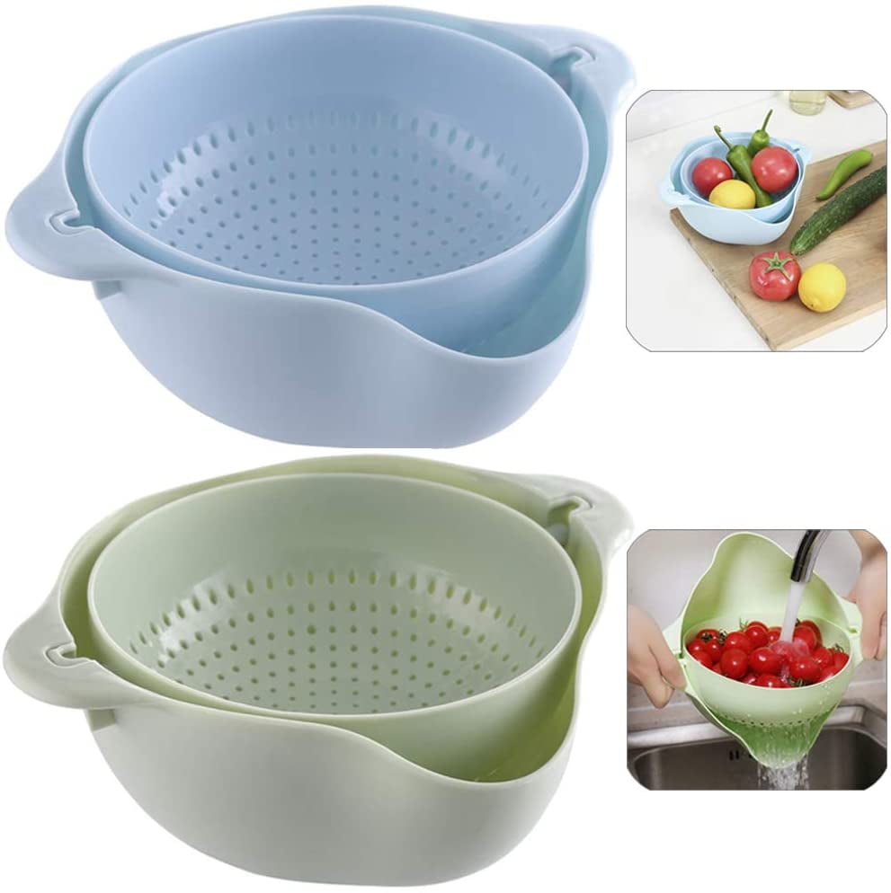 2 Pcs Kitchen Rotating Rotating Drain Basket Basin Drain And Basket Rotating Drain Basket 2 In 1