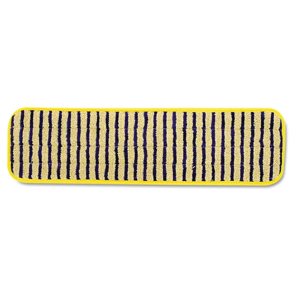 18 in. Vertical Polyprolene Stripes Microfiber Scrubber Pad - Yellow (6/Carton)