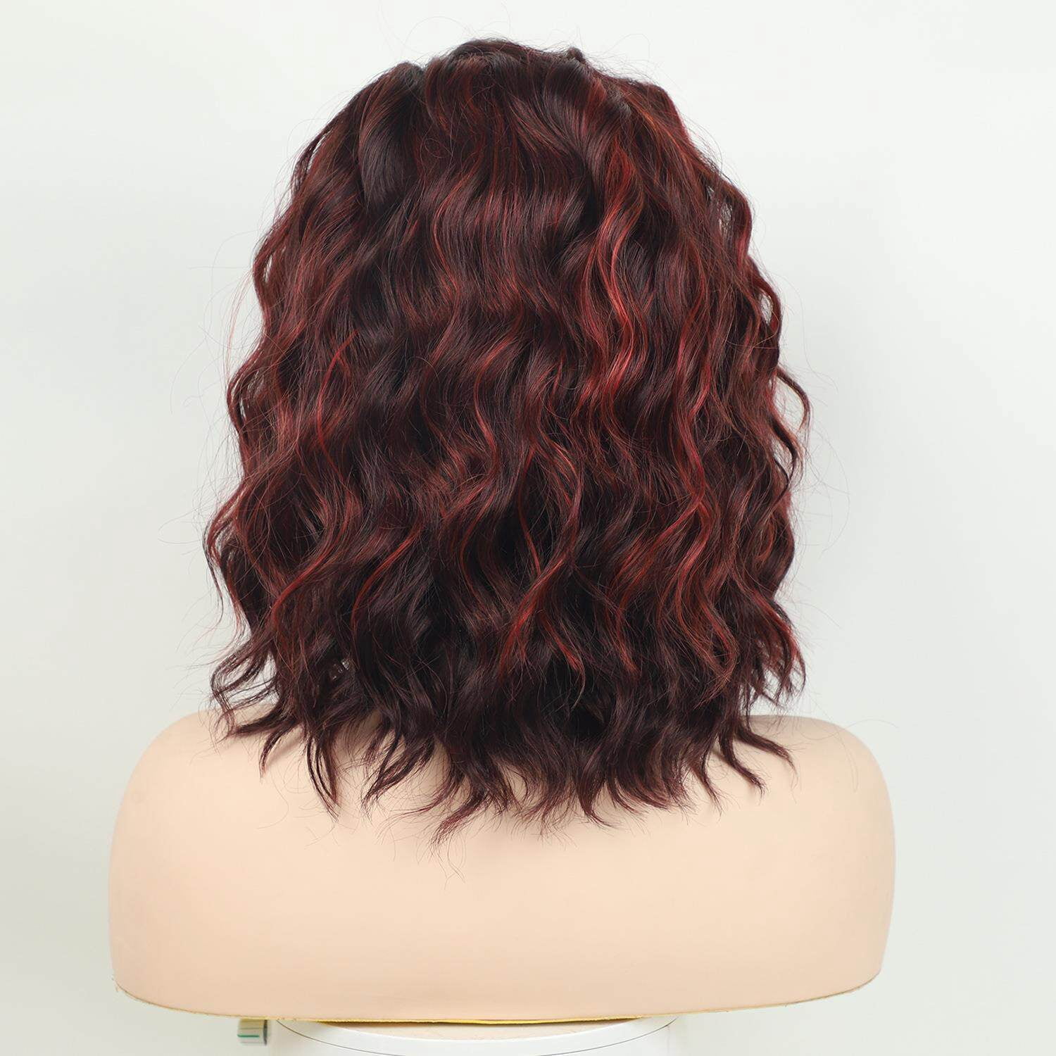 Women's Short Light Brown Wavy Wig, Side Curly Wig, Suitable For Daily Wear At Parties