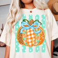thumbnail image 4 of Coquette Pumpkin Bow Fall T-Shirt, Cute Pumpkin Graphic Tee, Comfort Colors Autumn Shirt, Retro Thanksgiving Halloween Apparel Gift for Her - White, 3XL, 4 of 5