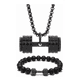 thumbnail image 1 of Collar Y Pulsera Mancuerna De Acero Inoxidable Negro, 1 of 5
