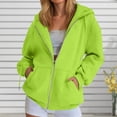 thumbnail image 2 of vigerkar Womens Zip Up Hoodies Long Sleeve Oversized Sweatshirts Y2K Jacket Pockets Fashion Clothes (Light Green, S), 2 of 4