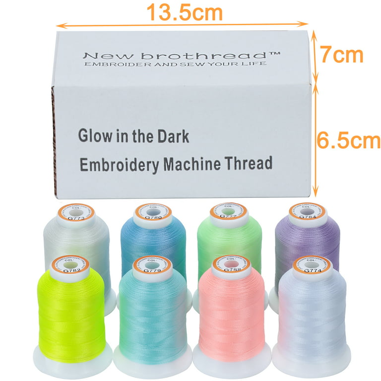  12 Colors Glow in The Dark Embroidery Thread Colorful Polyester  Embroidery Machine Thread 550 Yard Luminary Embroidery Thread Sewing Thread  for Embroidery Quilting Sewing Decorations