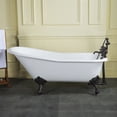 thumbnail image 2 of Aqua Eden VCT7D6630NF0 67-Inch Cast Iron Classic Flat-Rim Single Slipper Clawfoot Tub (7-Inch Faucet Drillings) in White/Matte Black, 2 of 7