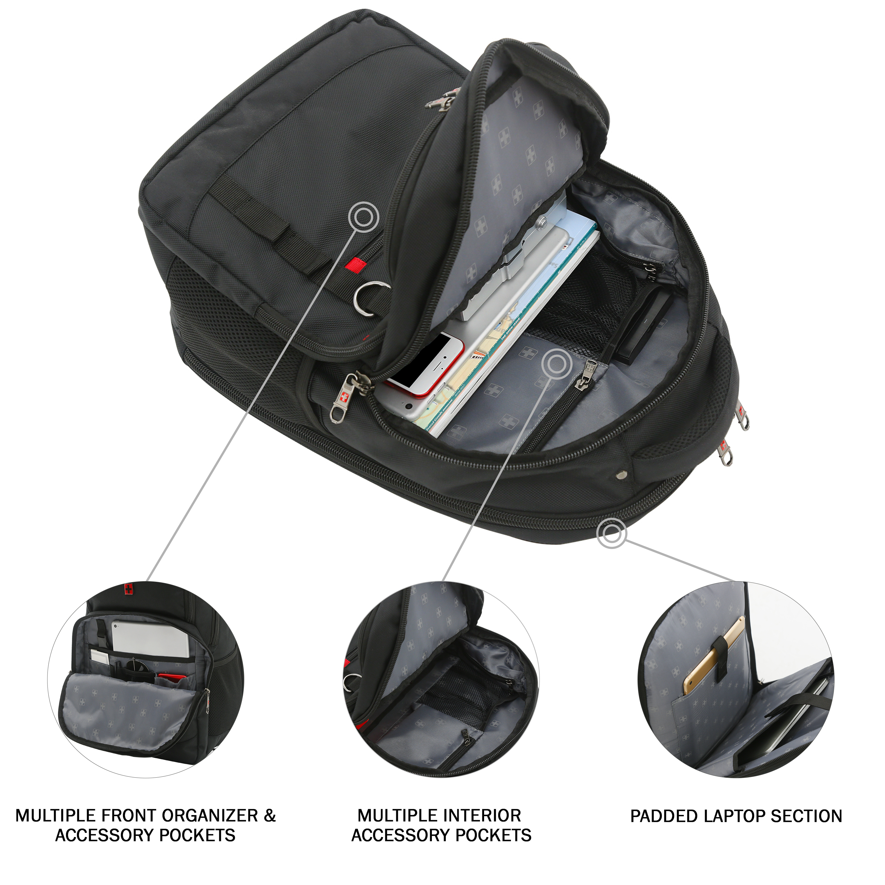 Swiss Tech Navigator Backpack with Padded Laptop Section - image 3 of 9