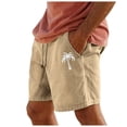 thumbnail image 2 of Beach Shorts for Men 2026 Summer Casual Relaxed Fit Elastic Waist Straight Leg Coconut Tree Printed Shorts with Pockets, 2 of 6