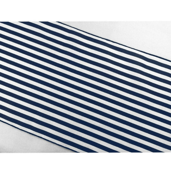 Cotton Print Table Runner Half Inch Wide Stripes Navy