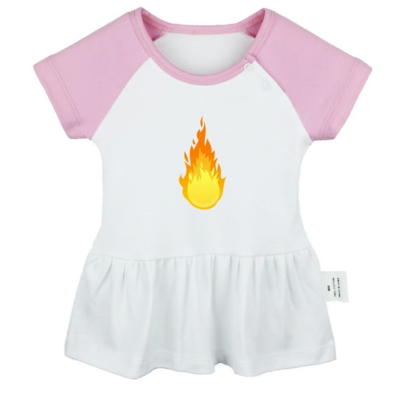 Nature Flame Fire Pattern Dresses For Baby, Newborn Babies Skirts, Infant Princess Dress, 0-24M Kids Graphic Clothes (Pink Raglan Dresses, 6-12 Months)