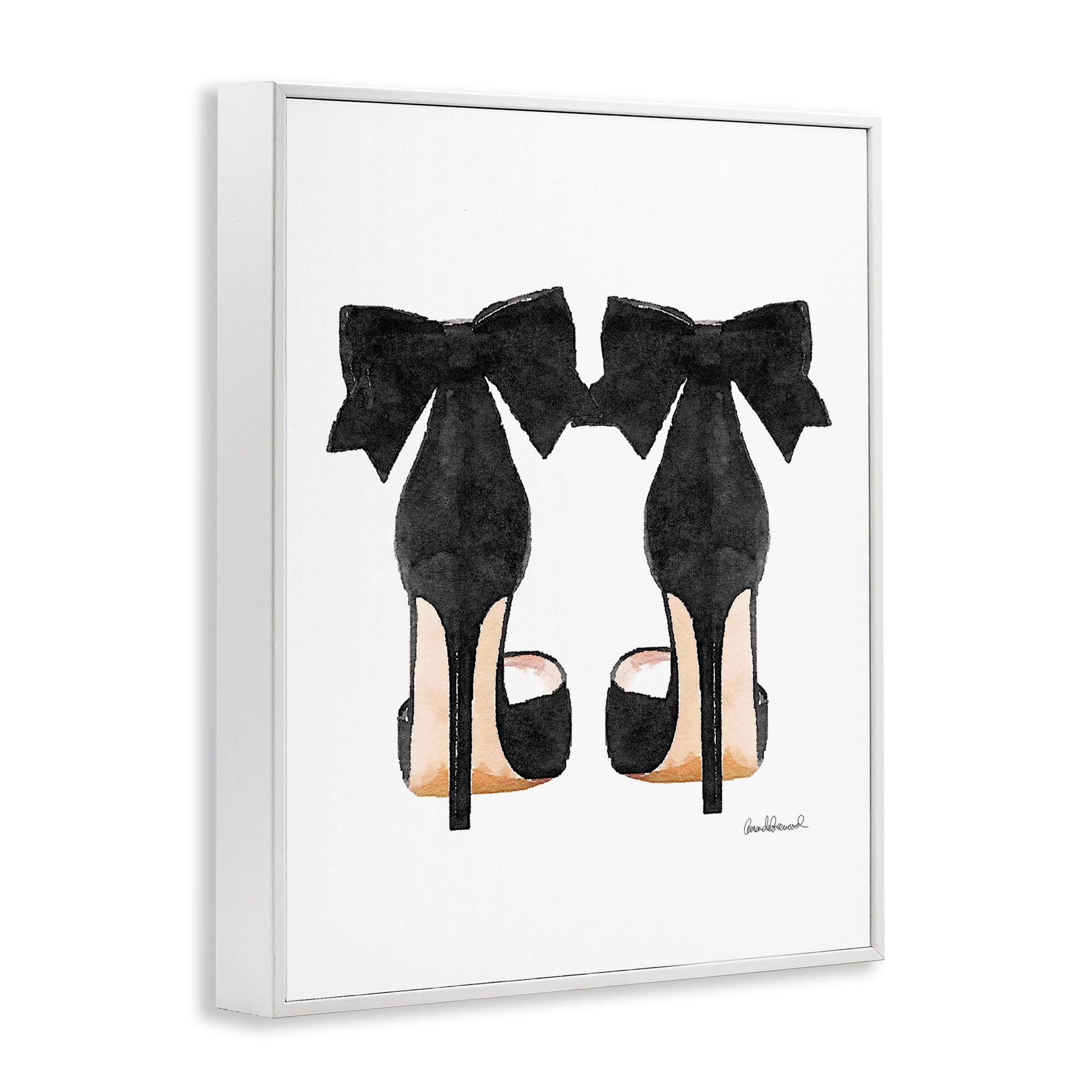 Stupell Industries Glam Pumps Heels With Black Bow, 16 x 20,Design by Amanda Greenwood