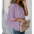 thumbnail image 4 of Women's Purple Draped Blouse, 4 of 7