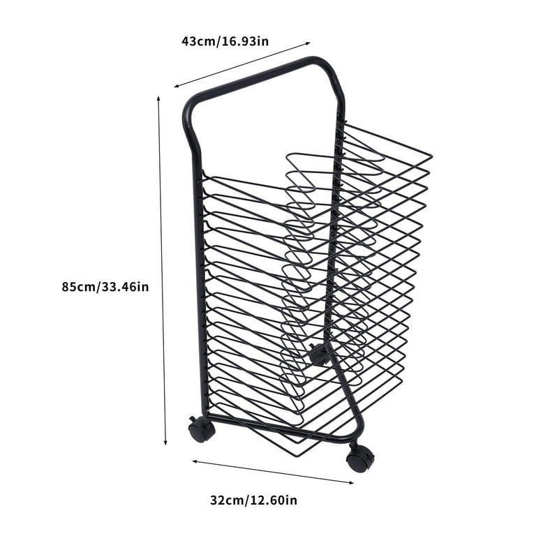 OFFICEROO Art Drying Rack for Classroom - 18 Removable Shelves, Lockable  Wheels, Metal Paint Drying Rack for Art Studio, Schools, Classrooms