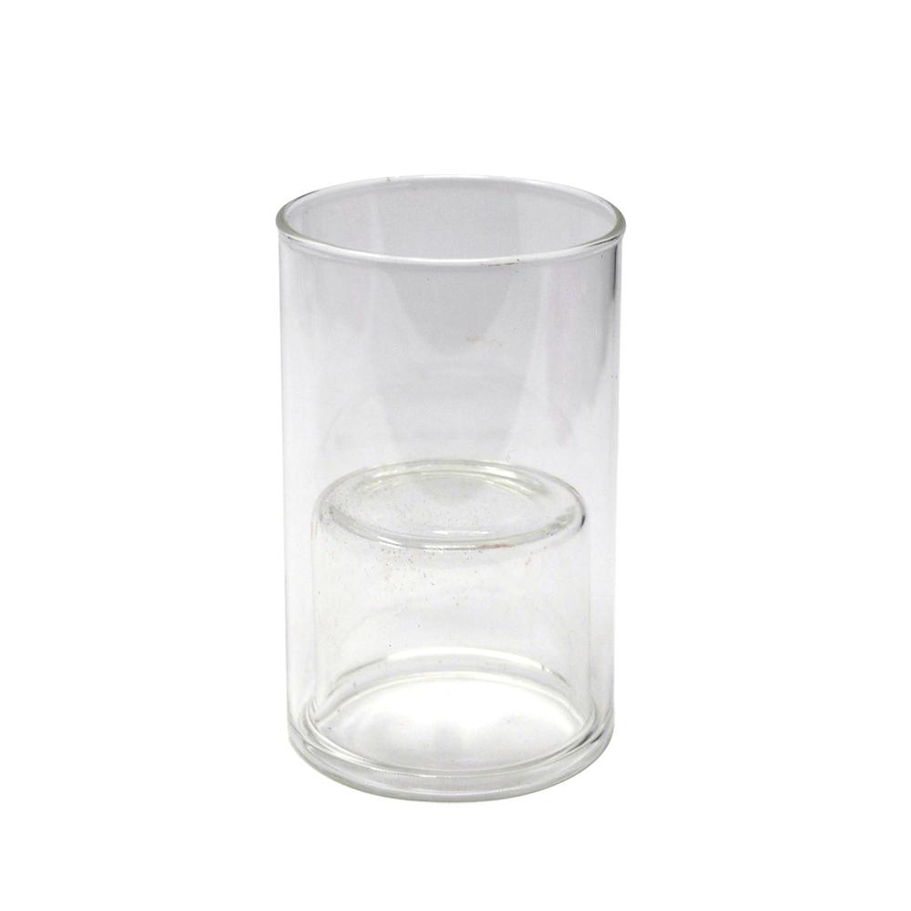 Clear Glass Cup Taper Candle Holder, 37/8Inch