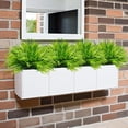 thumbnail image 6 of 6PCS Artificial Boston Fern, Fake Boston Fern Greenery Outdoor UV Resistant No Fade Faux Plastic Plants Garden Porch Window Box Decorating, 6 of 7