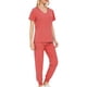 thumbnail image 5 of Conjunto de traje médico para mujer, ropa de trabajo lavable a máquina, suave, con bolsillos, uniforme para enfermería, Top y pantalones para correr Naranja, 5 of 6