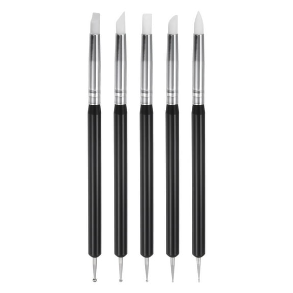 5 Pcs Silicone Clay Sculpting Tool Double-Ended Shaper Pens Modeling  Tool for DIY Handicraft, Black