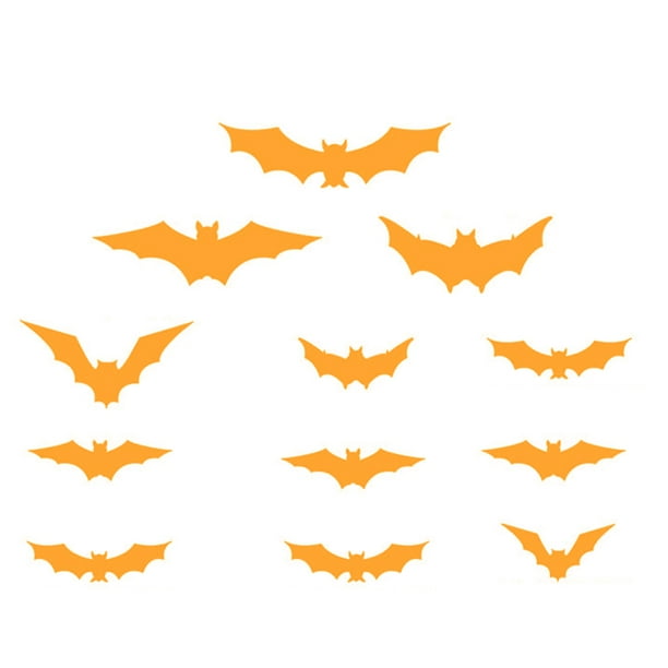 Pegatinas luminosas de murciélago 3D para Halloween, decoraciones para fiestas, ventana de PVC, calcomanías que brillan en la noche, luz roja, Kits de decoración para fiestas Luz amarilla 12 pezzi Advancent HA007282-07
