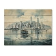 thumbnail image 3 of Designart "Quill Rendering Of Hongkong" Cityscapes Print on Natural Pine Wood, 3 of 5
