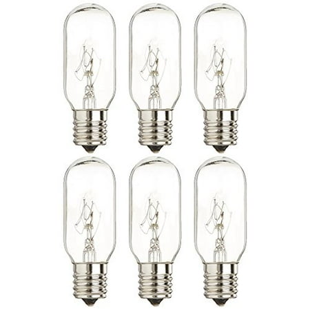 

40 Watt 130 Volts Incandescent Microwave Bulb WB36x10003 - for and Ovens - E17 Intermediate Base Bulb - Warm White Light Color (6 Pack of 6 Bulbs)