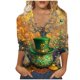 thumbnail image 3 of TaTaai Women Loose Casual V-Neck Top St. Patrick's Day Print 3/4 Sleeve Fashion Tee Ladies Spring Daily Outdoor Wear Soft Comfortable Non-See-Through No Fading Stylish Top Gift, 3 of 5