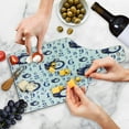 thumbnail image 4 of Clock Cutting Board, Watercolor Style Effect with an Alarm Clock Illustration Caligraphic Numbers, Decorative Tempered Glass Cutting and Serving Board, Wine Bottle Shape, Blue and White, by Ambesonne, 4 of 5