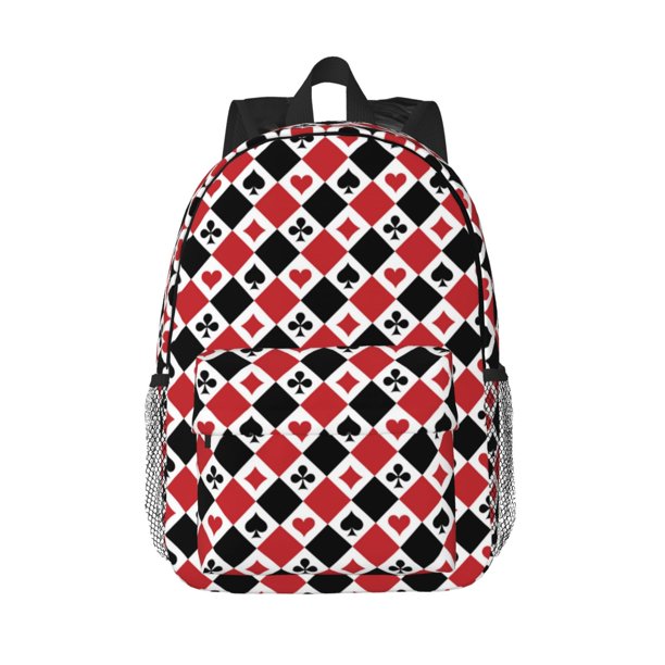 Easygdp Playing Cards Mochila Ligera de 15 Pulgadas para Estudiantes, Mochila Cómoda para la Escuela y Viajes, Correas Ajustables