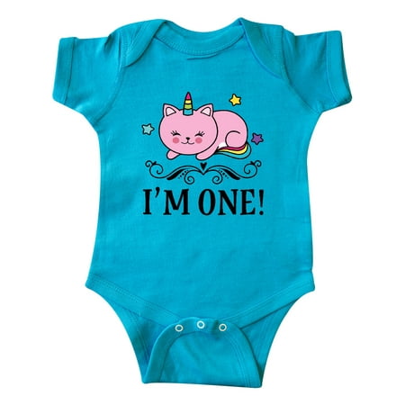 

Inktastic First Birthday Unicorn Cat Girls Gift Baby Girl Bodysuit