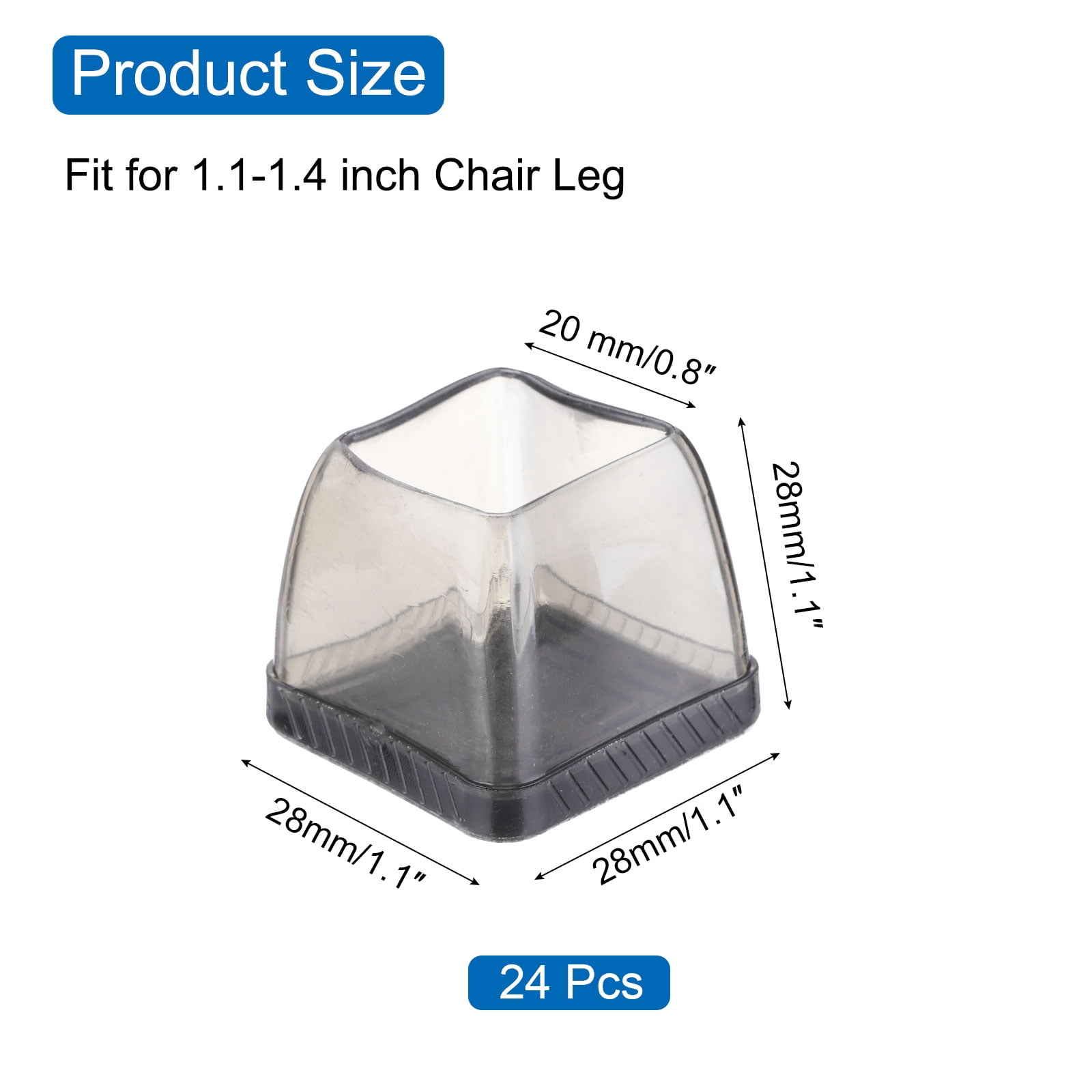 Unique Bargains Hardwood Square Chair Leg Floor Protectors Black for 1.1"–1.4" Chair Leg