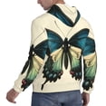 thumbnail image 6 of Pofeuu Blue Black Butterfly Art Print Mens Casual Hooded Collar Drawstring Hoodies Pullover Sweatshirts Casual Long Sleeve Shirts-XX-Large, 6 of 7