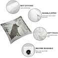 thumbnail image 4 of BANET  Winter Throw Pillow Cushion Cover, Wolf Silhouette Howls in Woods Leafless Trees Snowflakes Wilderness, Decorative Square Accent Pillow Case 24x24in, 4 of 5